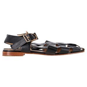 Gabriela Hearst Zoey Sandals in Black Leather